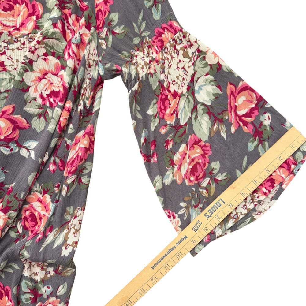 UMGEE Tunic Women LARGE Mini Dress Floral Bohemian Cottagecore Spring Party - Picture 9 of 10